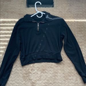 brandy melville cropped quarter zip